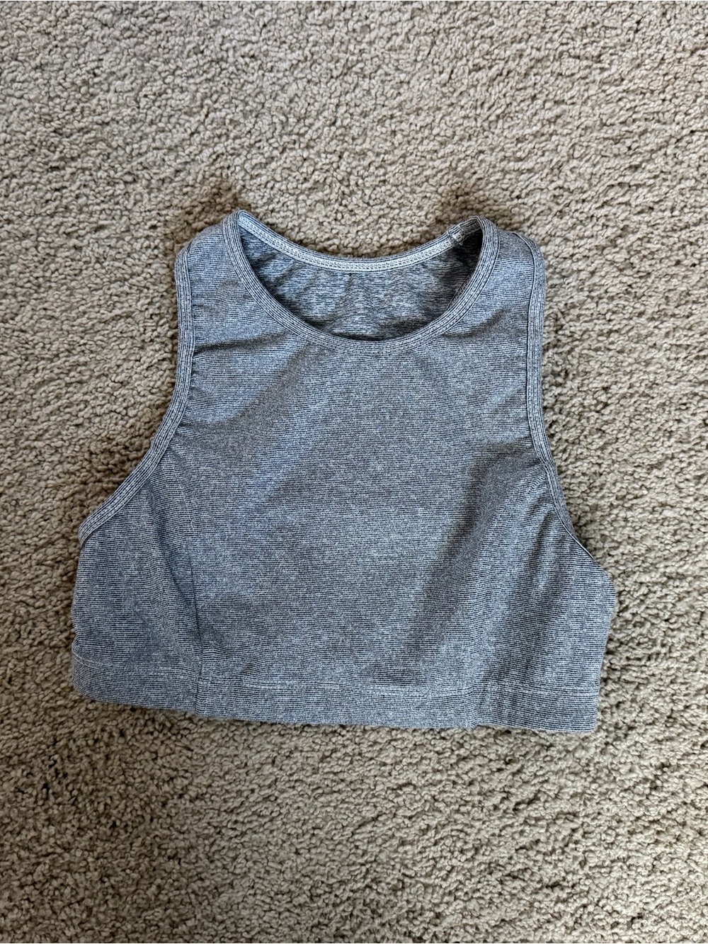 High-Neck Gray Sports Bra Crop - Supportive Everyday Fit. New without tags.